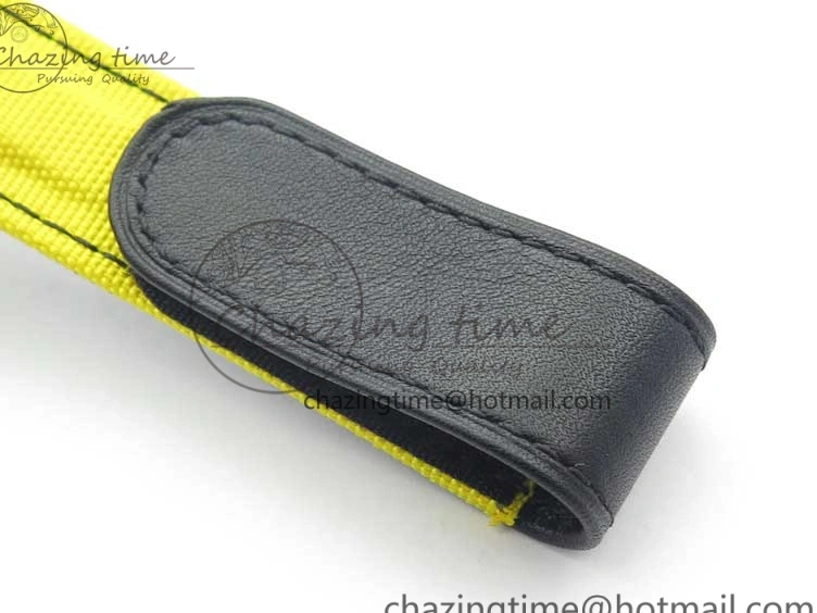 0102 Supportive Daytona DIW Carbon Case and Bezel Black Yellow Dial on Yellow Nylon Strap A 3220